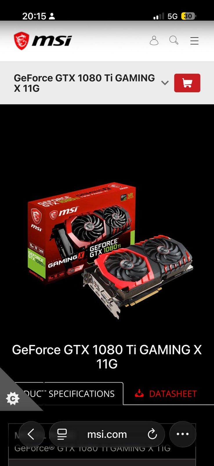 Nvidia GTX 1080Ti MSI Gaming X, Computers en Software, Ophalen, PCI-Express 3, HDMI, Nvidia