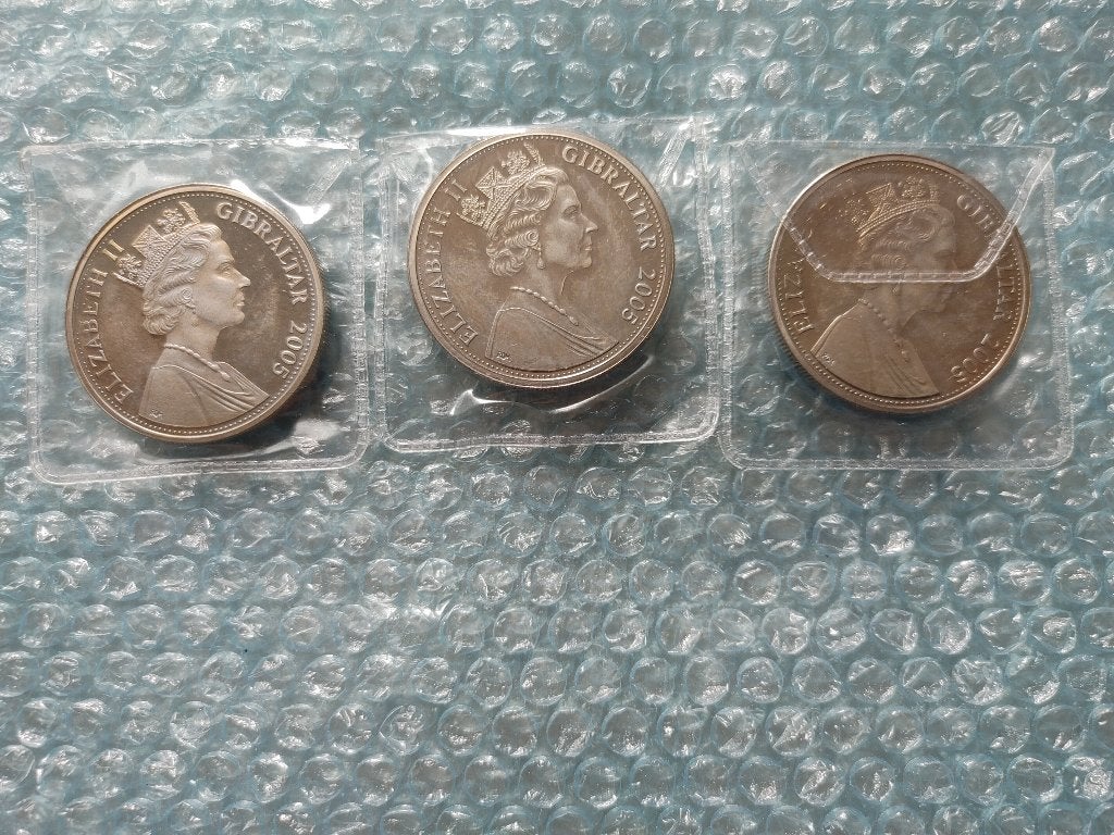 Gibraltar 1 crown, 3 muntenset, Verzenden, Overige landen, Losse munt
