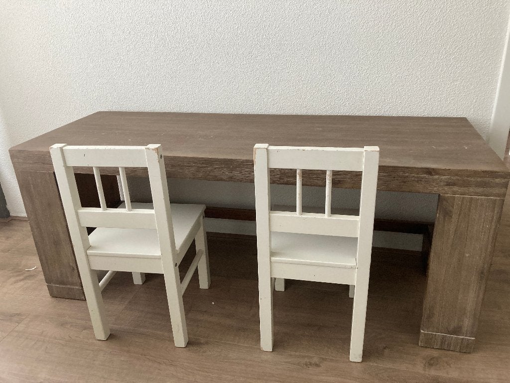 Speeltafel kind acacia hout, Ophalen