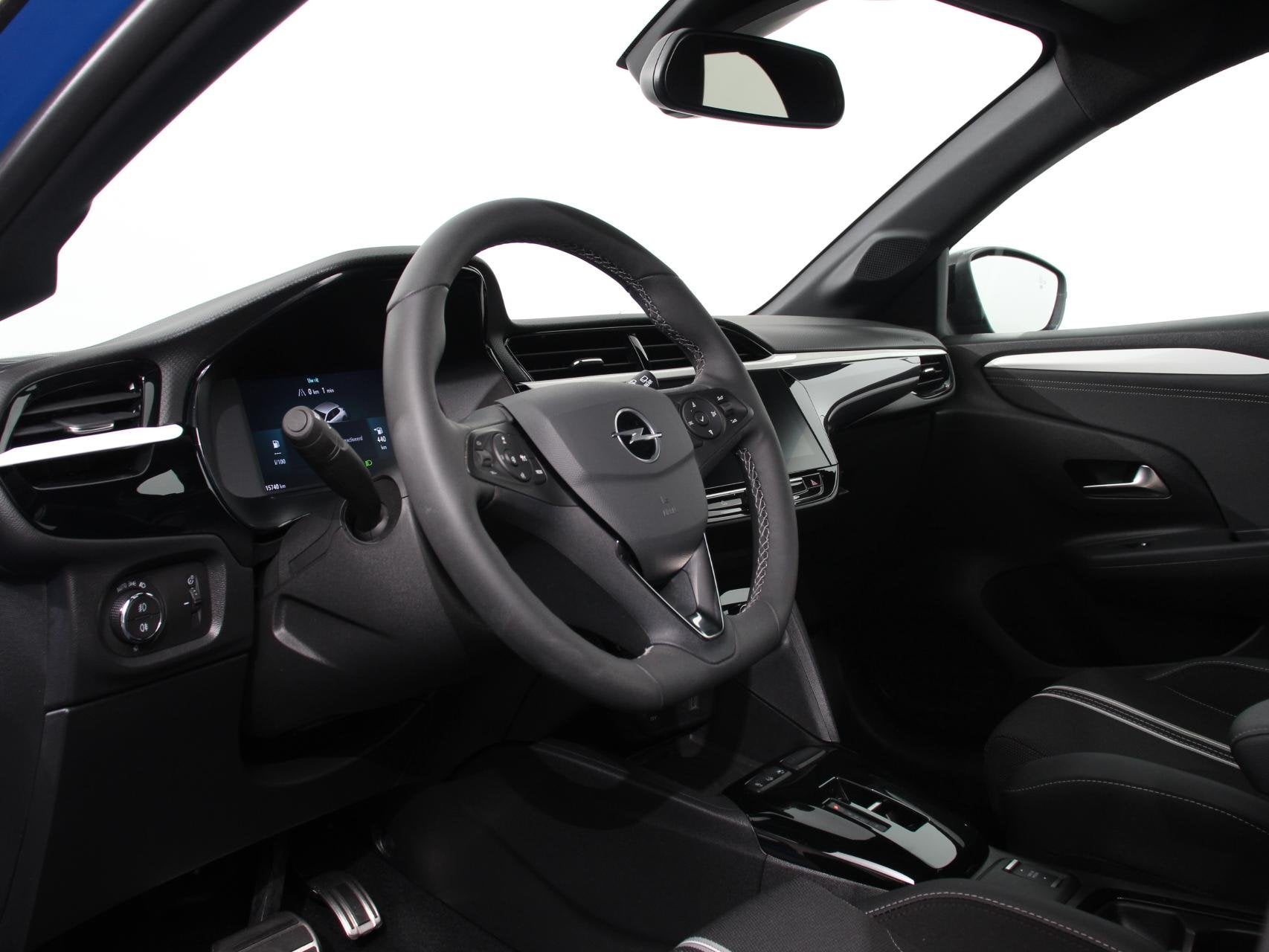 Opel Corsa 1.2 Turbo Hybrid 100pk Automaat GS Navigatie Appl, Auto's, Gebruikt, 1199 cc, Blauw, 610 kg