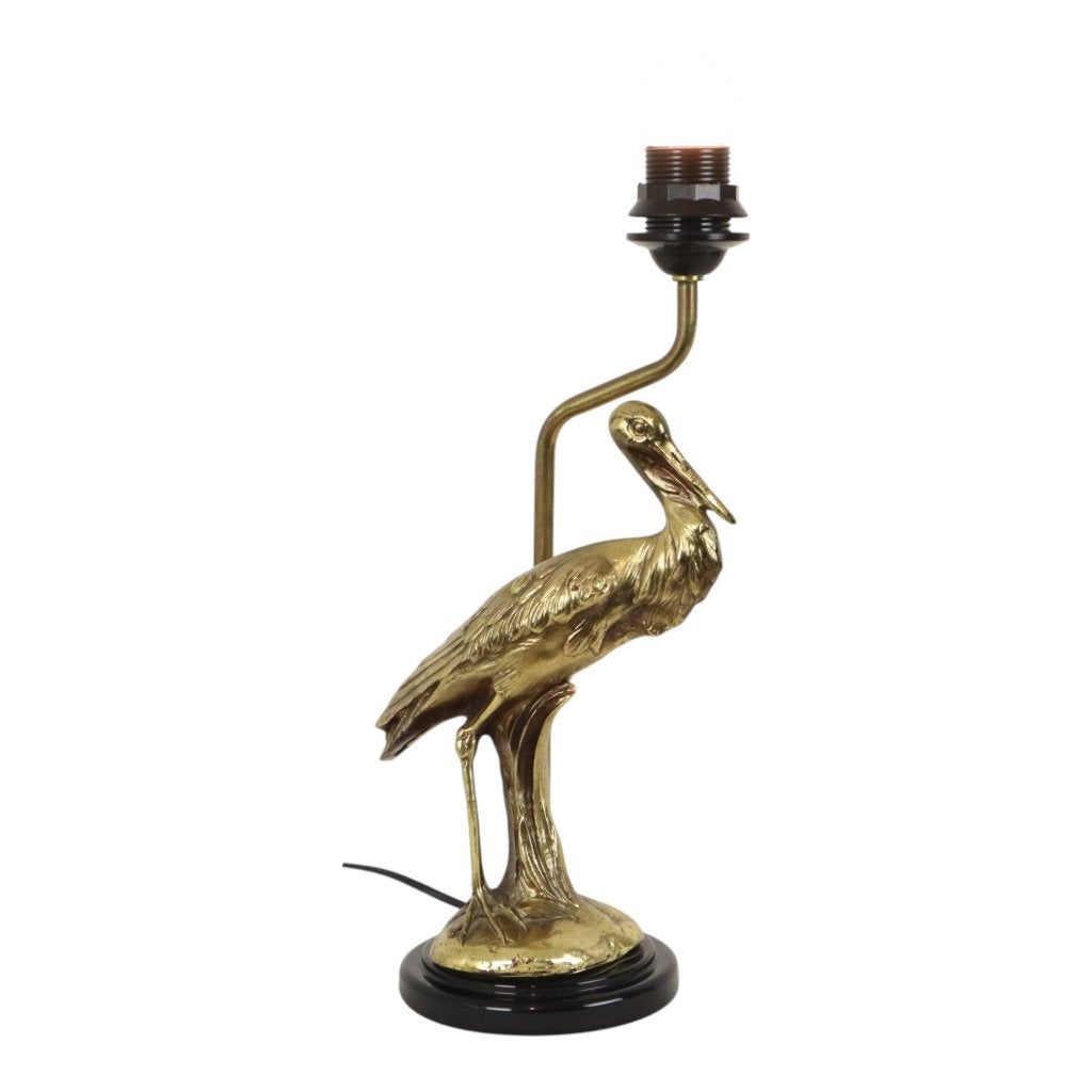 Vintage Gouden Ooievaar Lamp Hollywood Regency 40cm, Ophalen of Verzenden