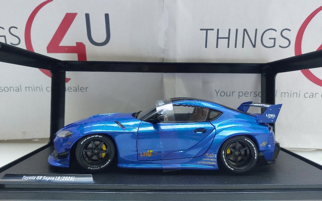 Solido 1:18 Toyota GR Supra Liberty Walk 2025 blauw nieuw, Hobby en Vrije tijd, Modelauto's | 1:18, Ophalen of Verzenden, Nieuw