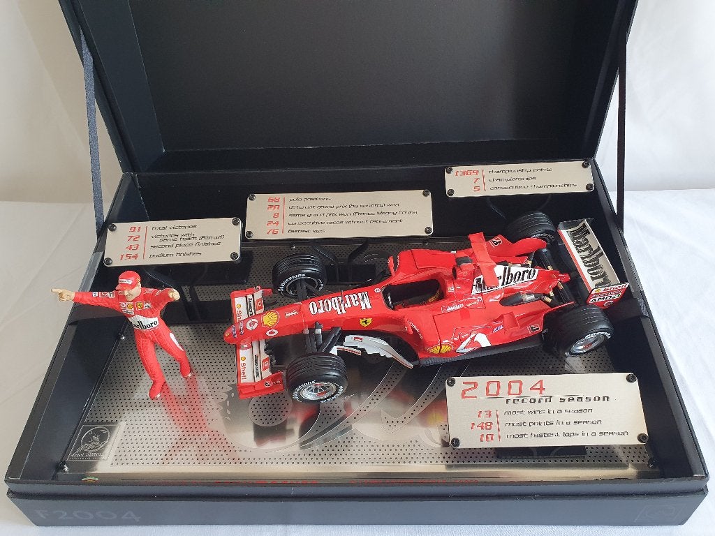 Michael Schumacher Ferrari F2004 All Time Career Record 1:18, Ophalen of Verzenden, Zo goed als nieuw, Auto, Hot Wheels