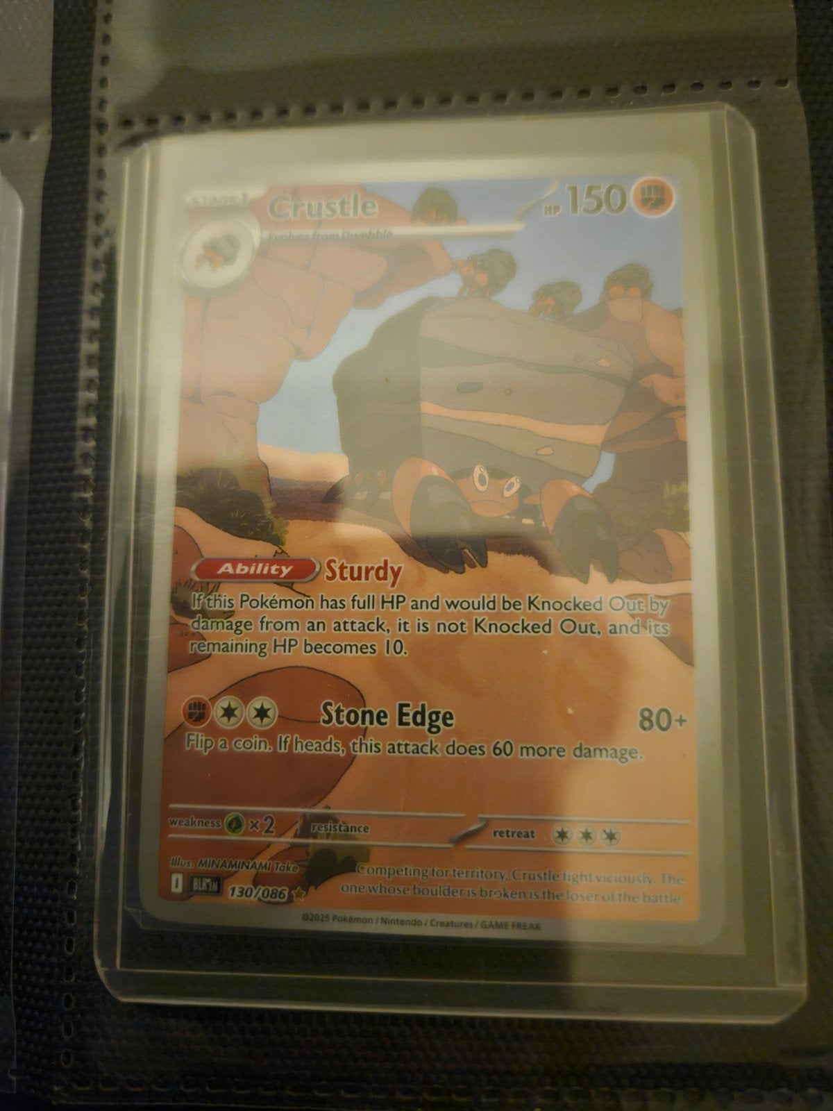 Pokemon Crustle 130/086 Black Bolt, Ophalen of Verzenden, Zo goed als nieuw, Losse kaart, Foil