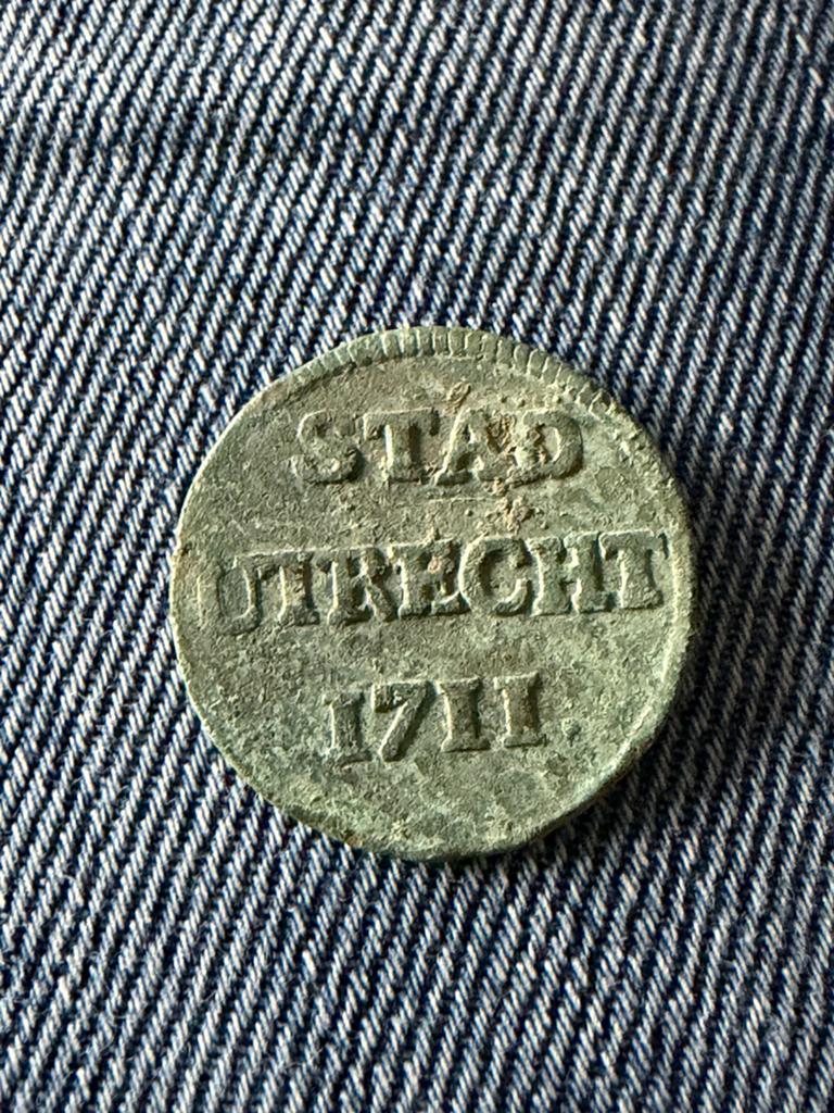 Munt duit Stad Utrecht 1711 muntstuk munten geld, Ophalen, Vóór koninkrijk, Overige waardes, Losse munt