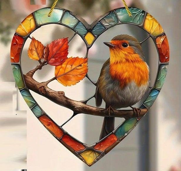 tRaamhanger hart roodborst, Tuin en Terras, Tuinwanddecoratie, Verzenden, Nieuw
