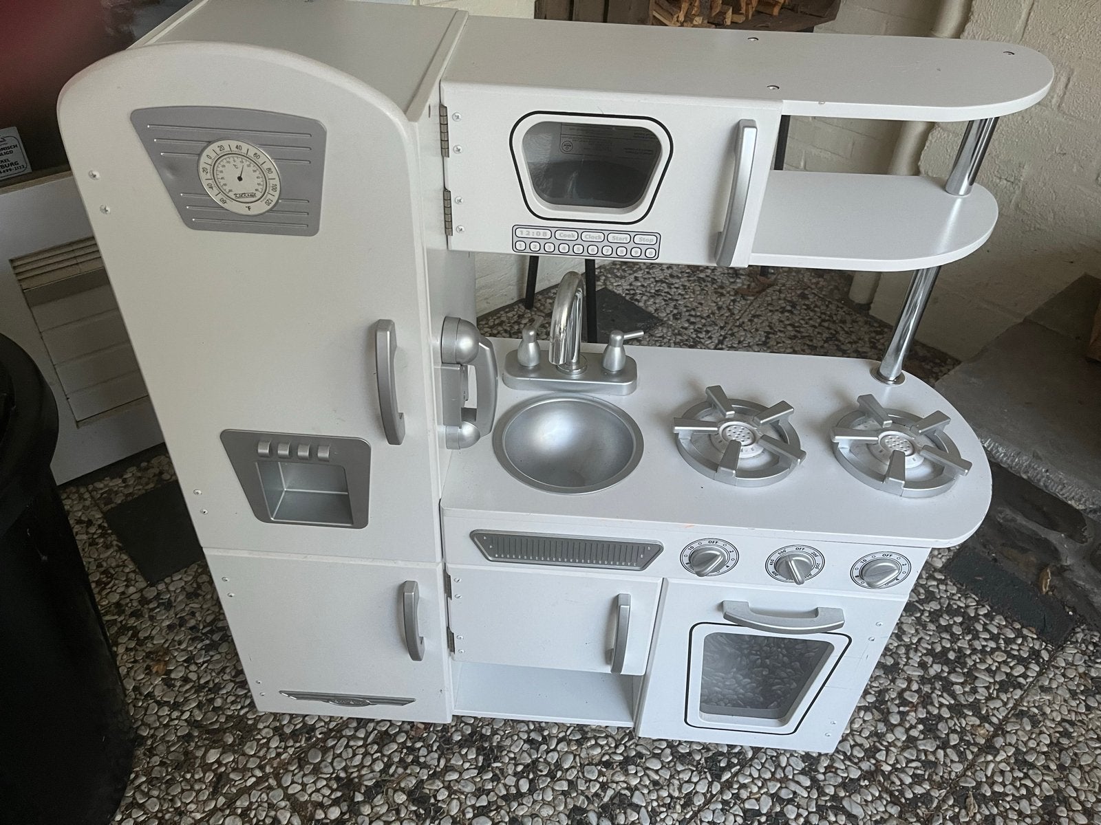 Grote Houten retro Speelkeuken met Koelkast en Oven, Ophalen, Zo goed als nieuw, Hout, Speelkeuken