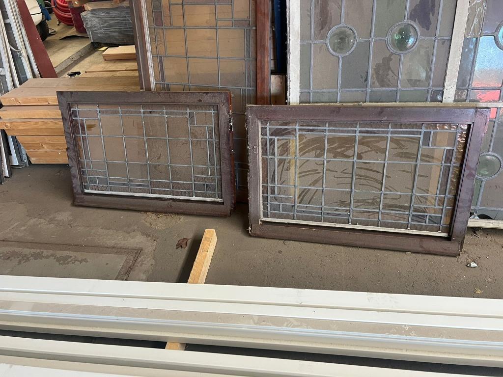 Bovenlicht raampjes incl. glas en lood. (lxh=100cmx65cm), Doe-het-zelf en Verbouw, Glas en Ramen, Ophalen, Gevelraam of Ruit, Gebruikt