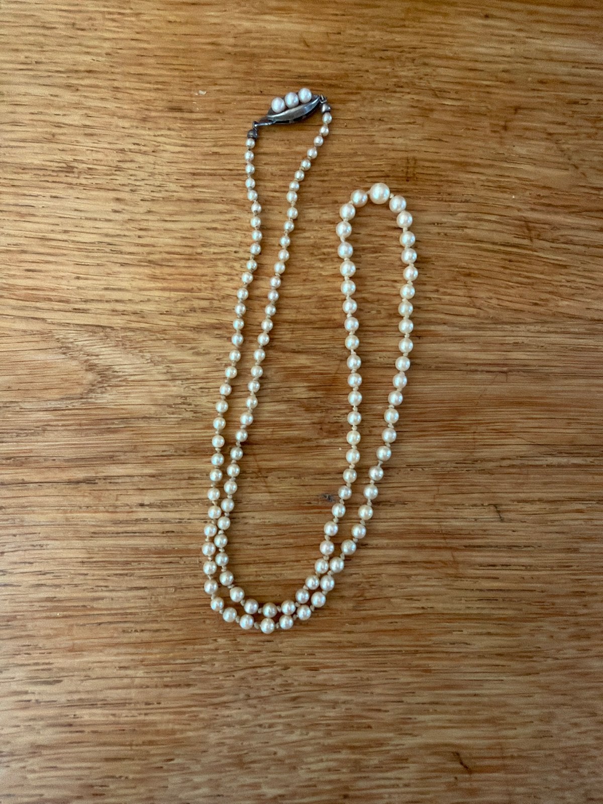 925 Zilveren Slotje met Oude Pareltjes Jaren '60 Ketting, Sieraden, Tassen en Uiterlijk, Kettingen, Ophalen of Verzenden, Gebruikt
