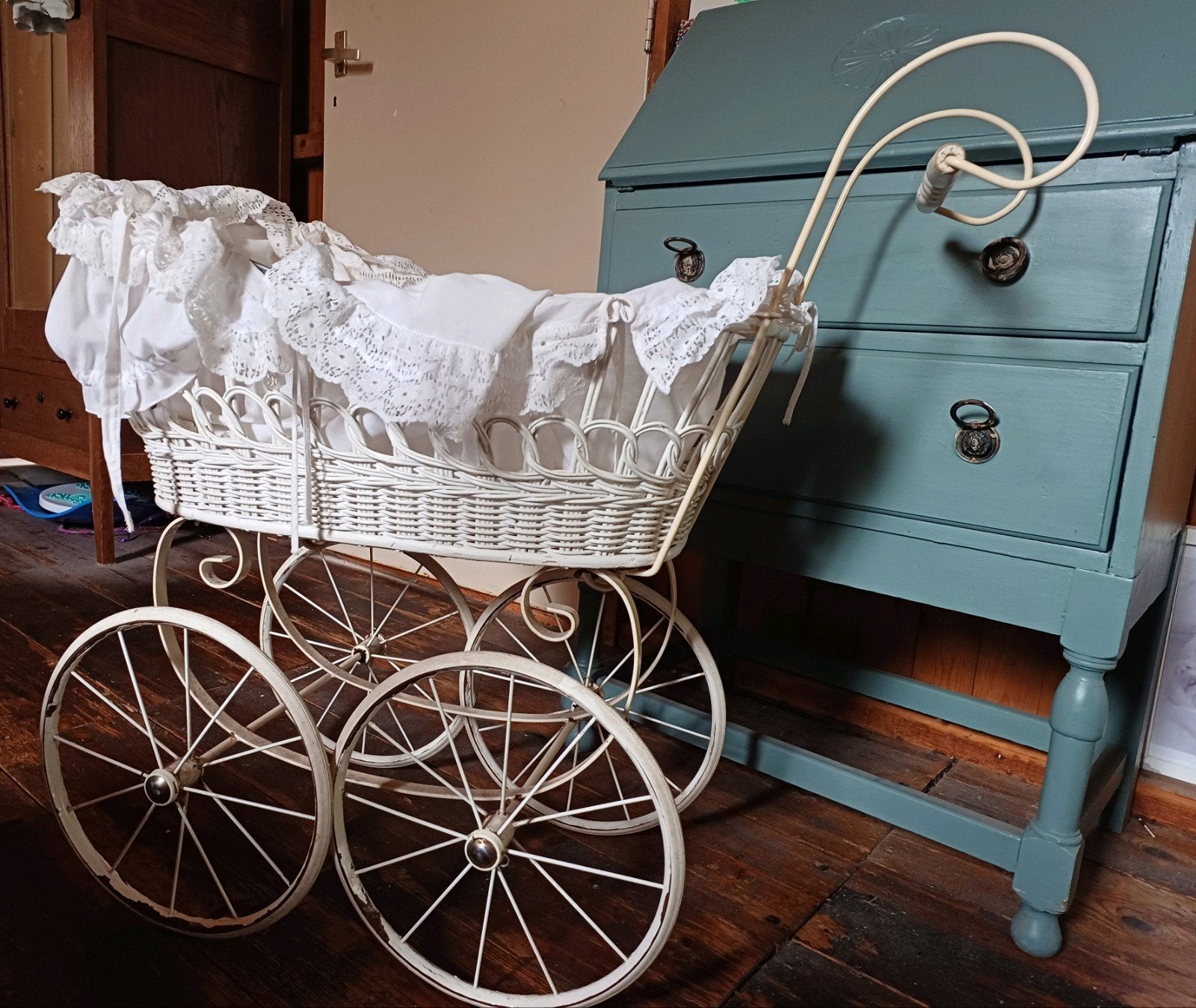 Vintage antieke poppenwagen - Oud Hollands design, Ophalen, Gebruikt, Overige typen