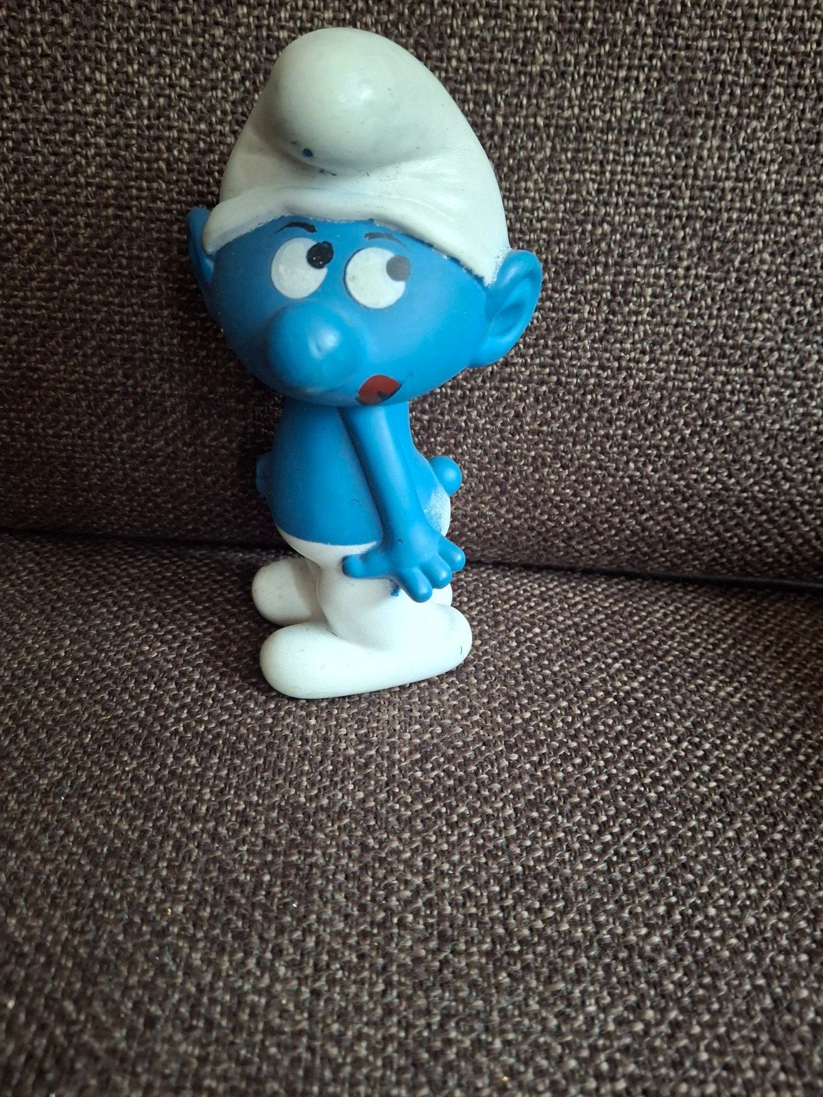 Smurf, smulsmurf plastic piepgeluid 1992 genummerd, Ophalen of Verzenden, Verschillende Smurfen