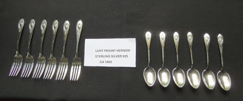 MOUNT VERNON BY GEORGE C LUNT 12 DELIG (ZIE TEKST), Antiek en Kunst, Ophalen of Verzenden, Zilver