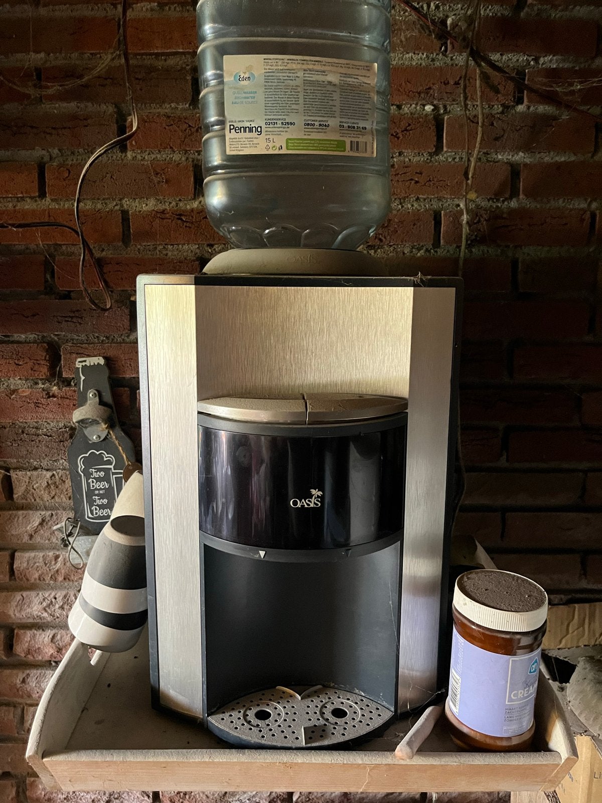 Oasis Waterkoeler met 15L Eden Penning waterfles, Ophalen, Gebruikt, Waterkoeler
