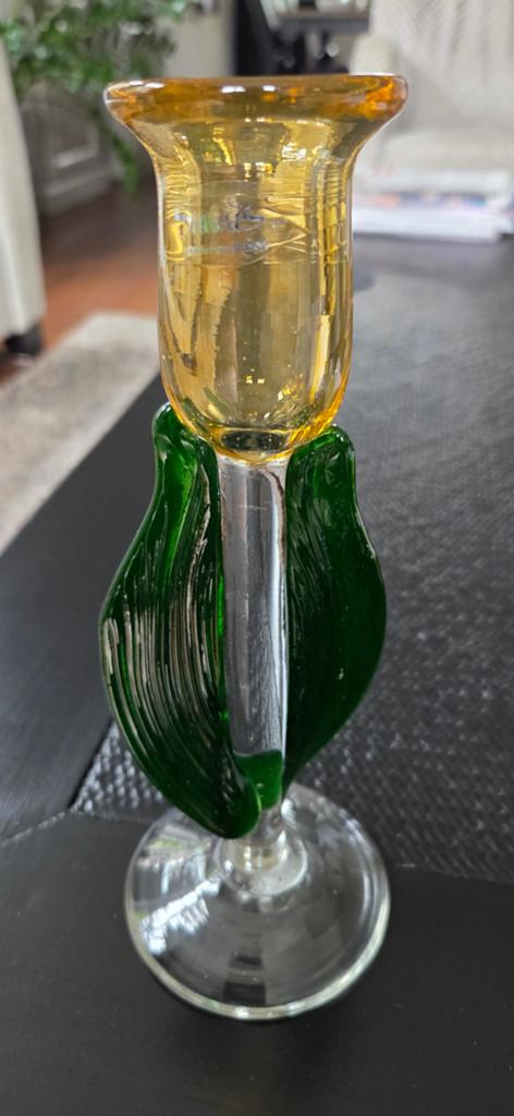 Mooie glazen kandelaar, Antiek en Kunst, Ophalen of Verzenden