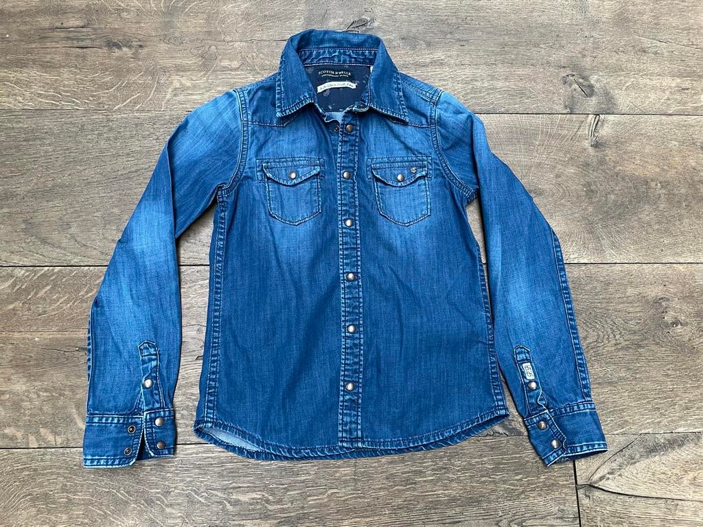Scotch R’belle spijkerblouse mt 140, zgan, Ophalen of Verzenden, Zo goed als nieuw, Meisje, Overhemd of Blouse