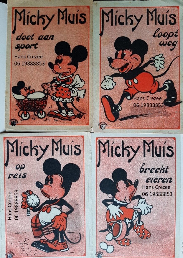 gezocht oud boekje mickey mouse micky muis met vacantie 1930, Gelezen, Ophalen of Verzenden, Walt Disney, Eén stripboek