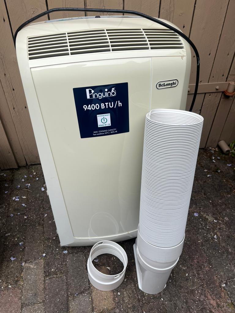Mobile airco 80m2 Delonghi Pinguino, Witgoed en Apparatuur, Airco's, Zo goed als nieuw, Mobiele airco, 60 tot 100 m³, 3 snelheden of meer