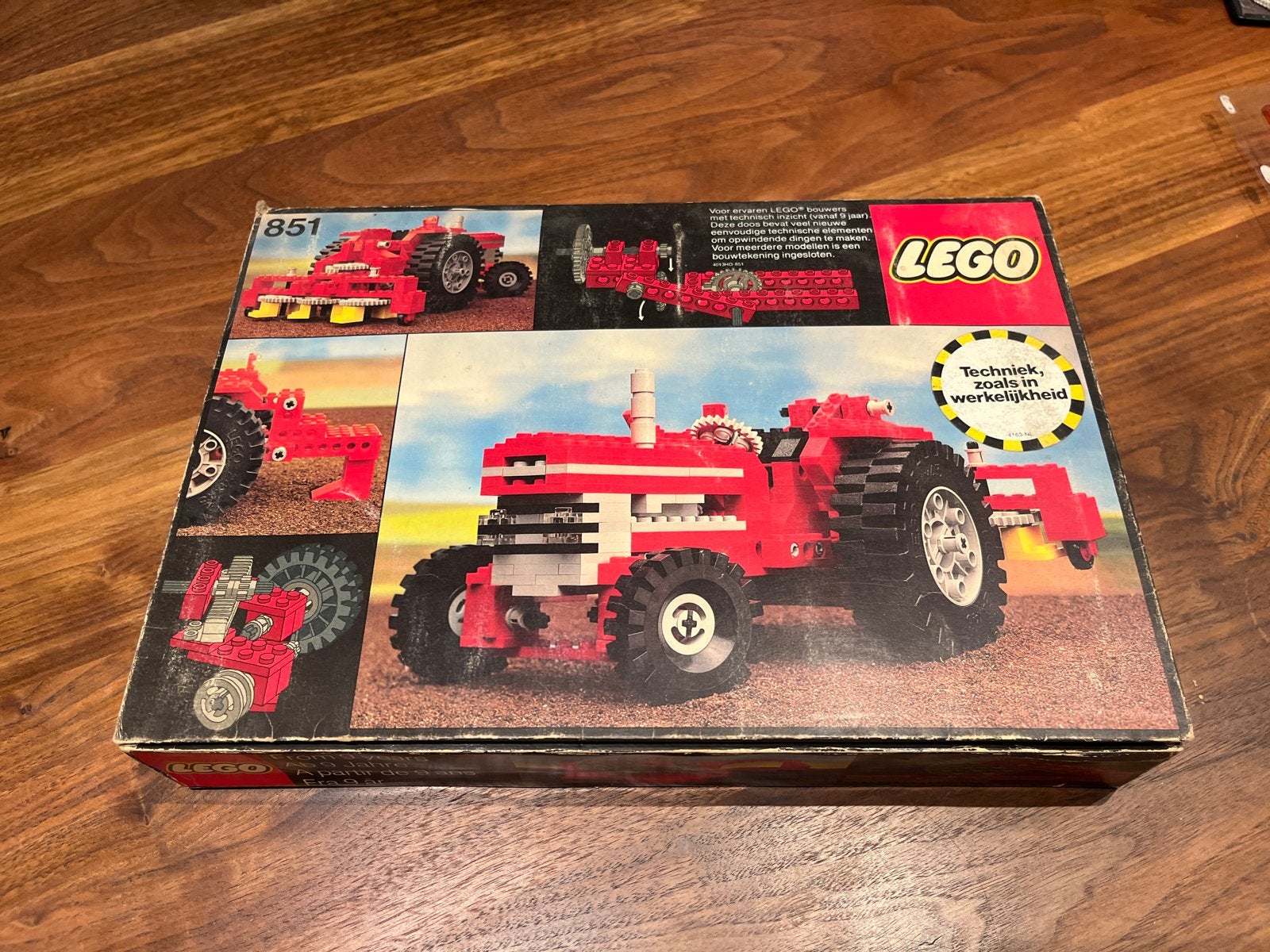 Vintage LEGO Technic set 851 Tractor met bouwtekening, Gebruikt, Lego, Ophalen of Verzenden, Complete set