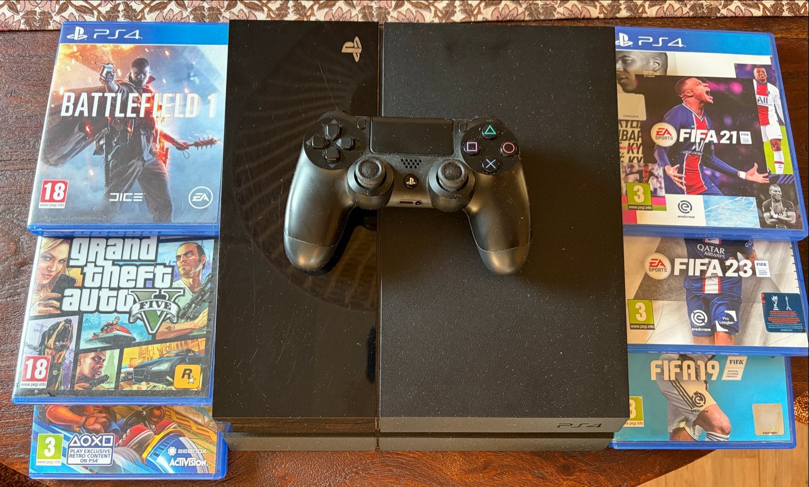 PlayStation 4 incl controler + spellen, Verzenden, Gebruikt, Met 1 controller, Original