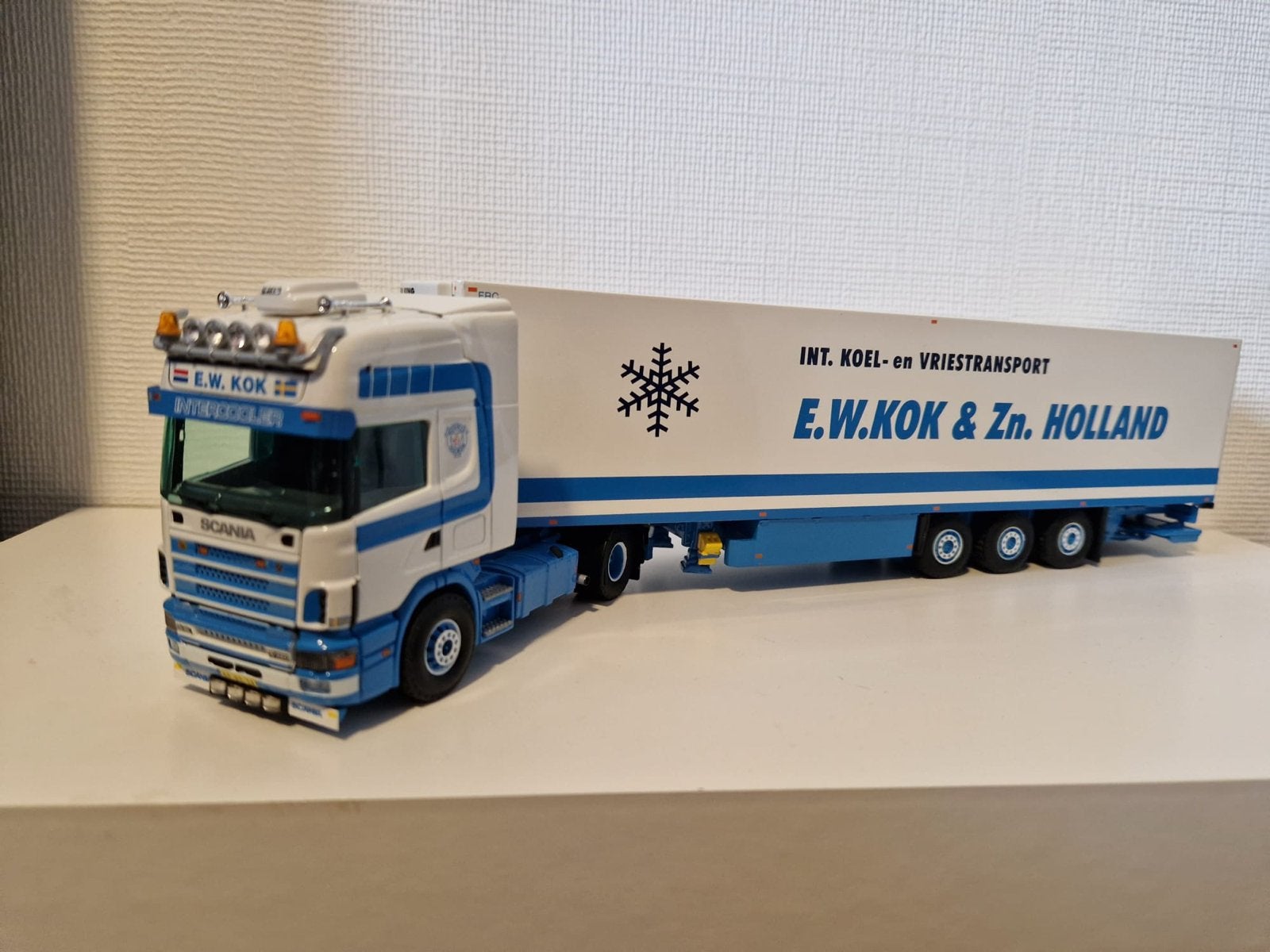 Tekno Scania 164 E.W. Kok & Zn., Hobby en Vrije tijd, Ophalen, Zo goed als nieuw, Bus of Vrachtwagen, Overige merken