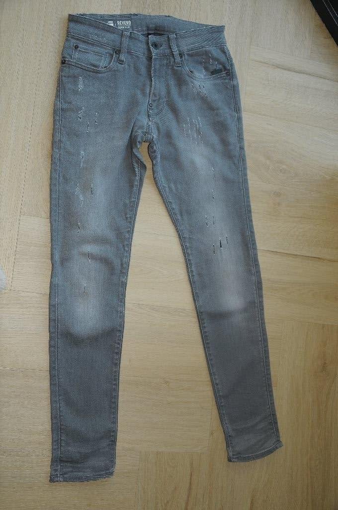 Grijze spijkerbroek van G-Star, Revend super slim, mt. 27/30, G-Star Raw, W32 (confectie 46) of kleiner, Ophalen of Verzenden