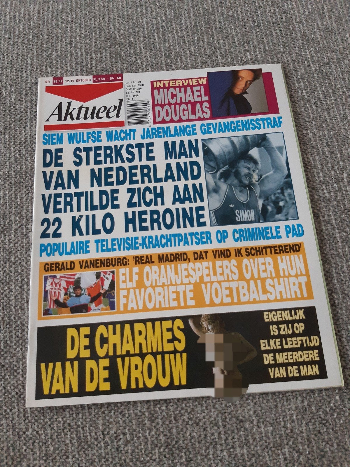 42.Aktueel 1989. Michael Douglas. Vanessa. Siem Wulfse. Ange, Ophalen of Verzenden, 1980 tot heden, Tijdschrift