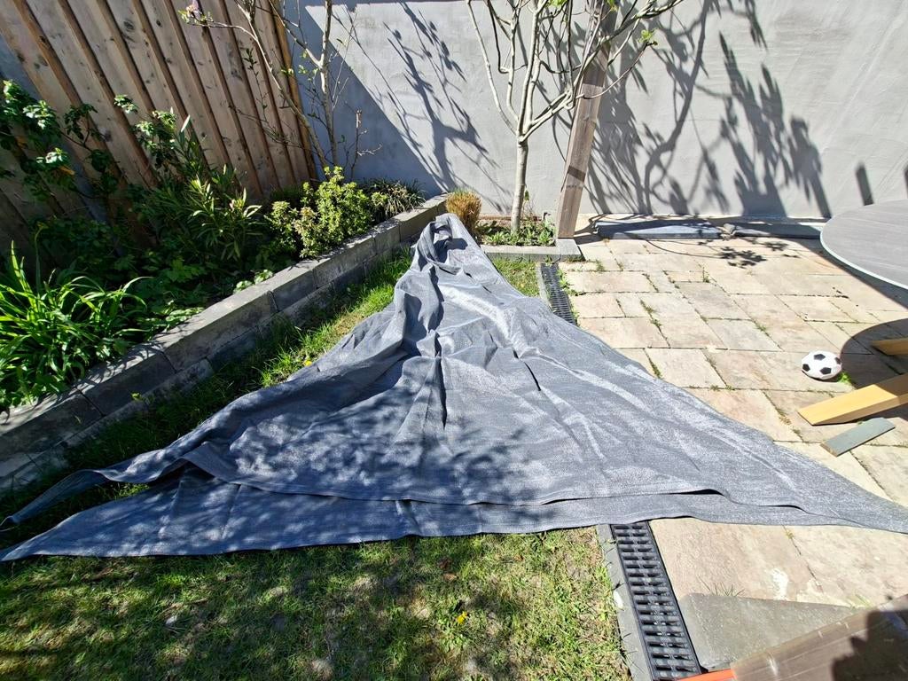 Twee stevige schaduwdoek driehoekig 340 cm, Ophalen, Rechthoekig, 200 cm of meer