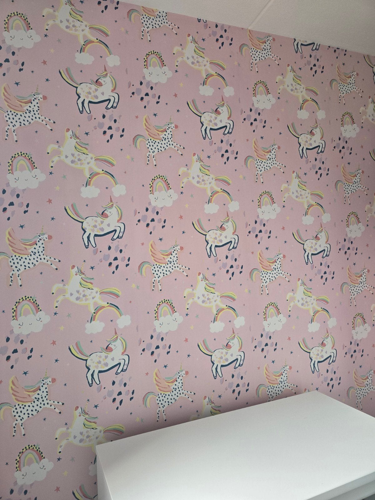 Unicorn behang, Ophalen of Verzenden, Minder dan 10 m², Roze