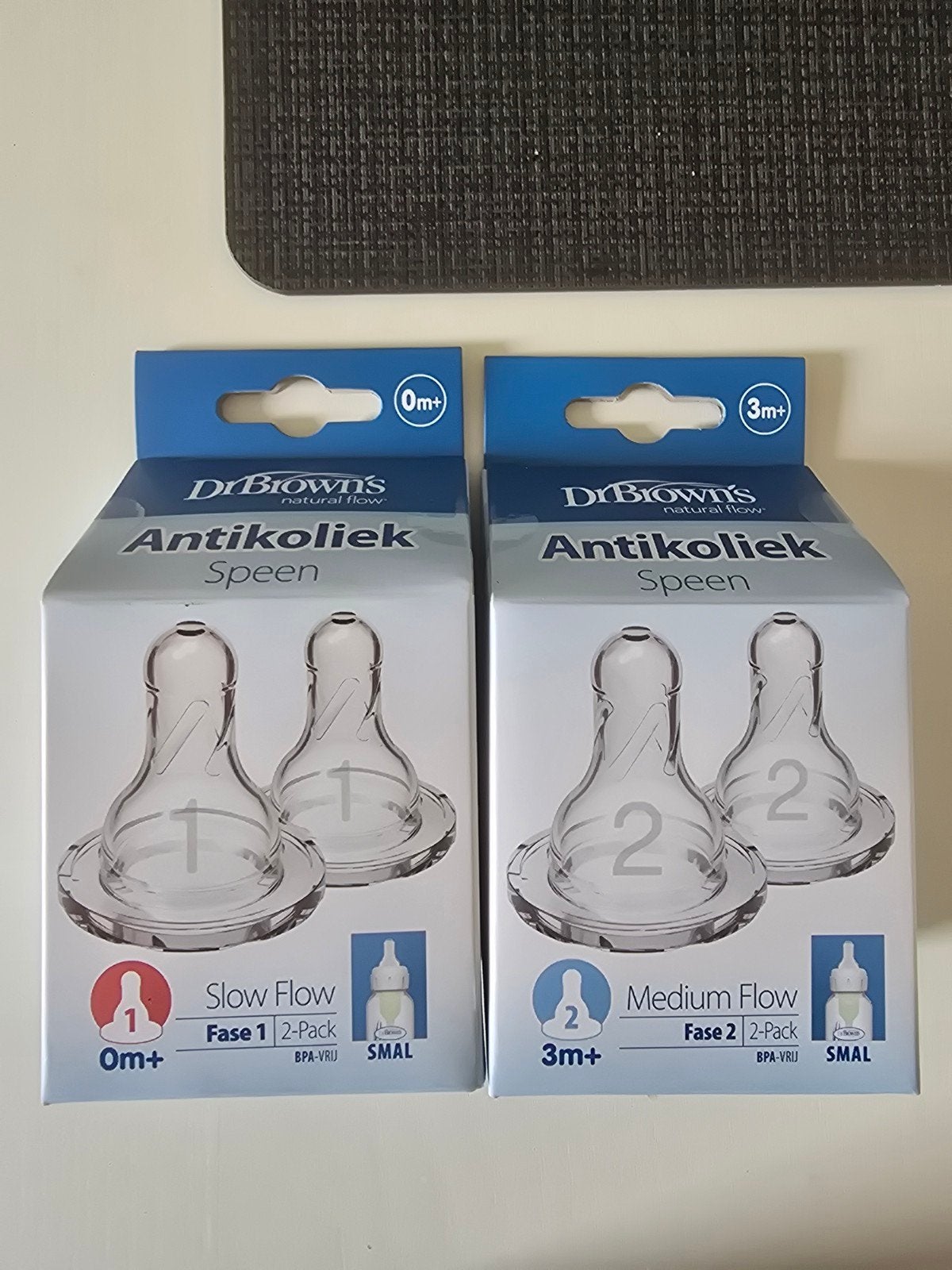 Dr. Brown's antikoliek spenen (0m+ en 3m+), Ophalen of Verzenden, Nieuw, Speen, Dr. Brown's