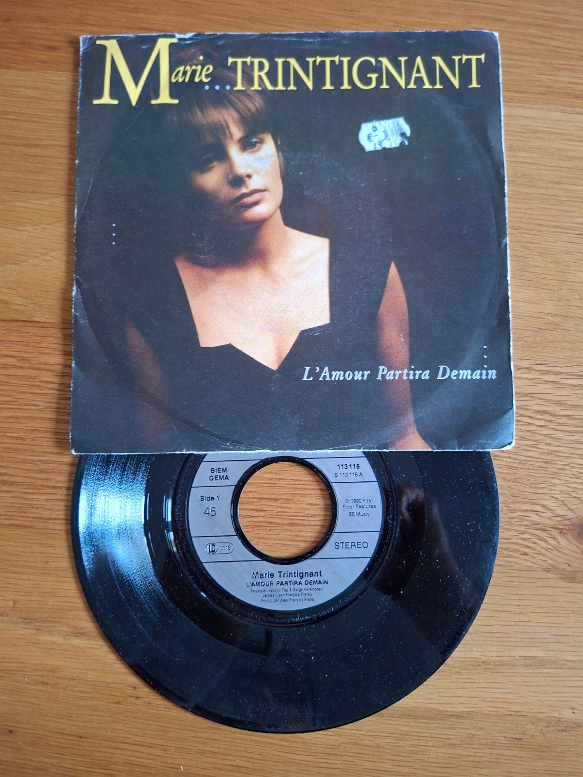 Marie Trintignant - L'Amour Partira Demain (Vinyl Single), Gebruikt, Originele persing, 7 inch, Ophalen of Verzenden