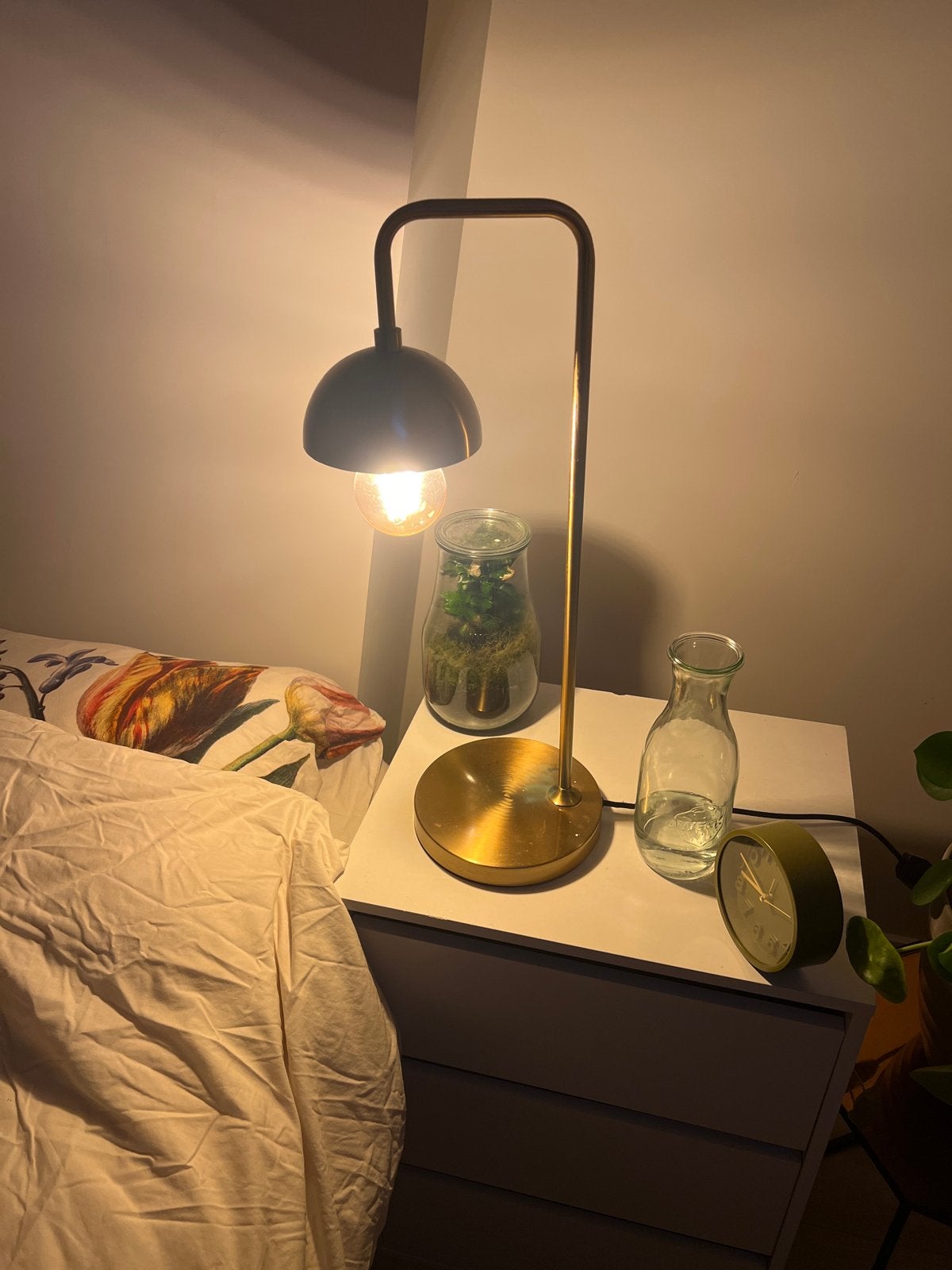 Gouden design loods 5 tafellamp, Huis en Inrichting, Ophalen, Met schakelaar, Gebruikt, Overige merken
