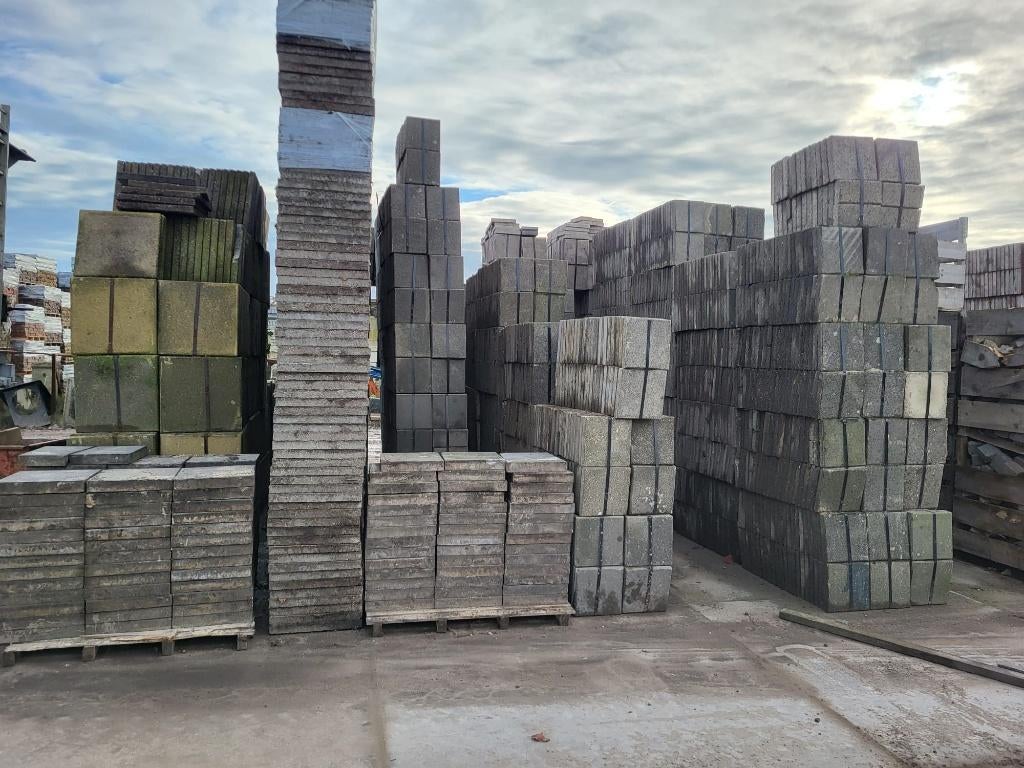 Gebruikte stoeptegels / betontegels 30x30 diverse kleuren, Tuin en Terras, Tegels en Klinkers, Gebruikt, Terrastegels, Beton, 10 m² of meer