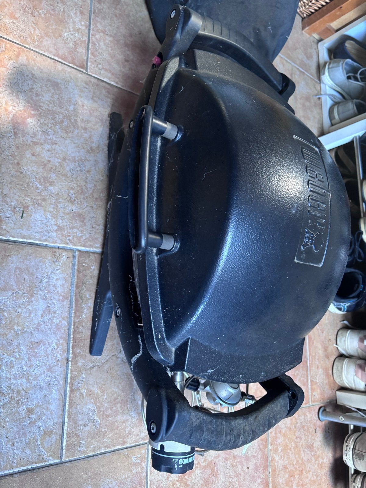 Weber Q1200 gasbarbecue met hoes, Ophalen, Gebruikt