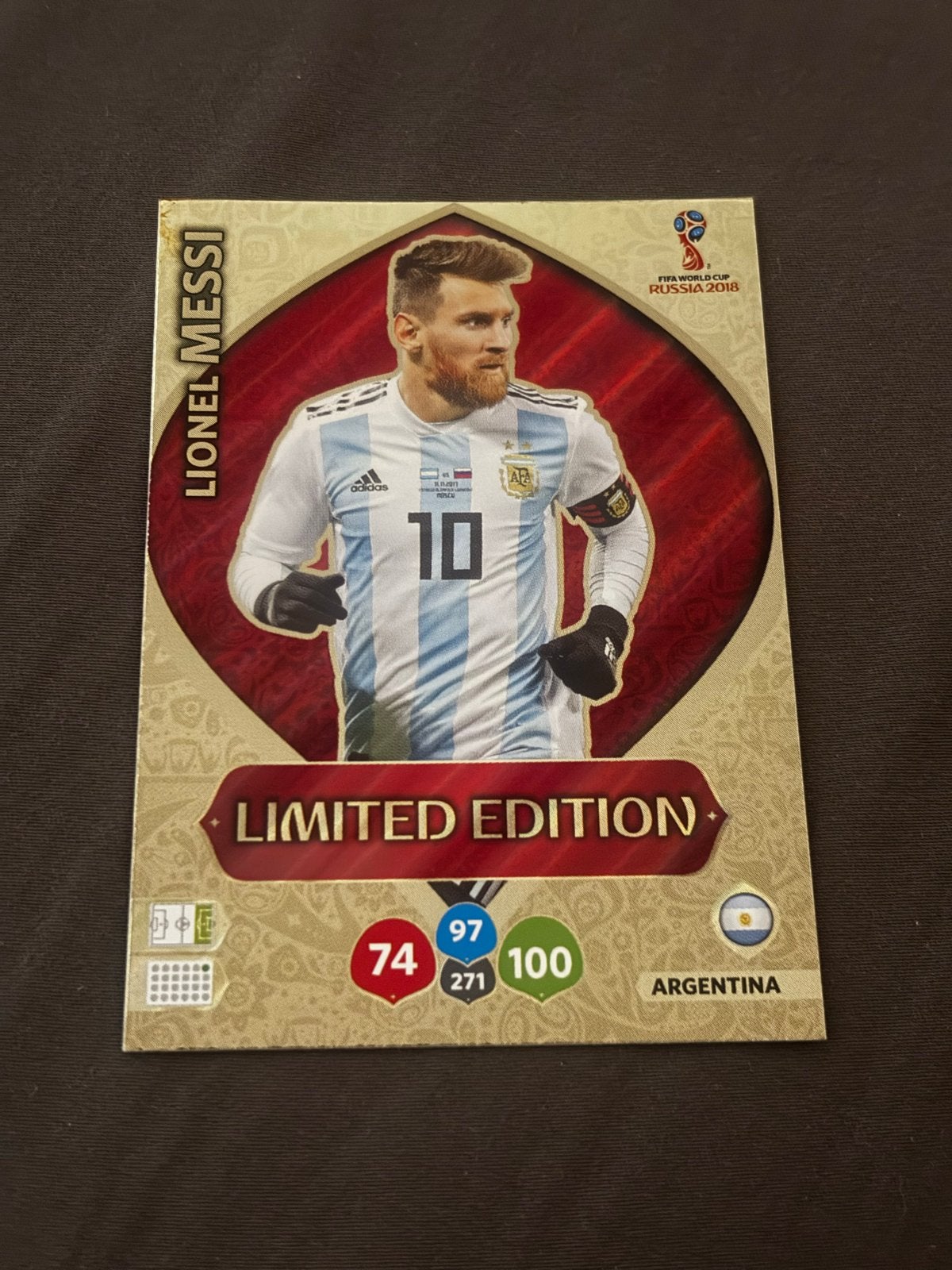 Lionel Messi Limited Edition FIFA World Cup 2018 kaart, Verzamelen, Ophalen of Verzenden, Zo goed als nieuw, Buitenlandse clubs