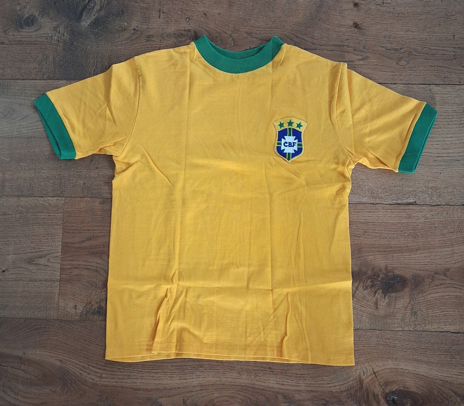 Oud katoenen Shirt Brazilië maat 4/5., Verzamelen, Ophalen of Verzenden, Zo goed als nieuw, Buitenlandse clubs, Shirt