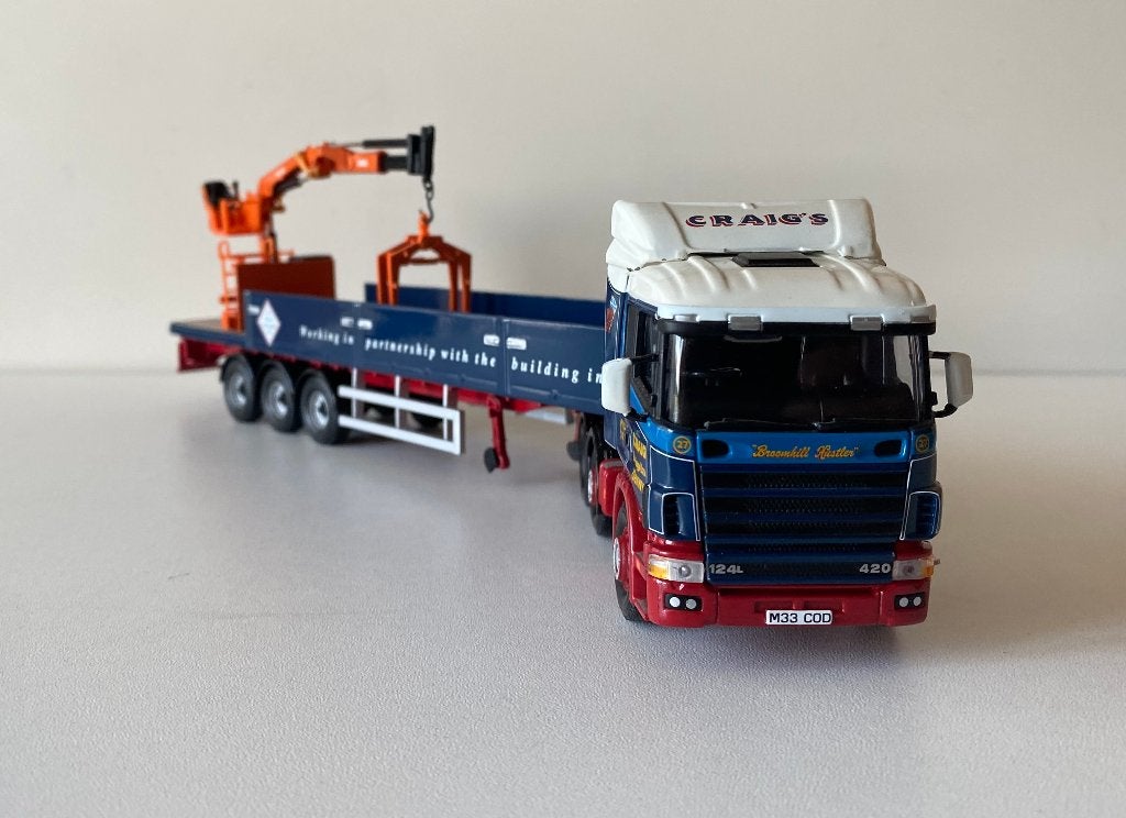 Corgi - Scania 124 L 420 Dropside Crane trailer Ian .Graig, Ophalen of Verzenden, Nieuw, Bus of Vrachtwagen, Corgi