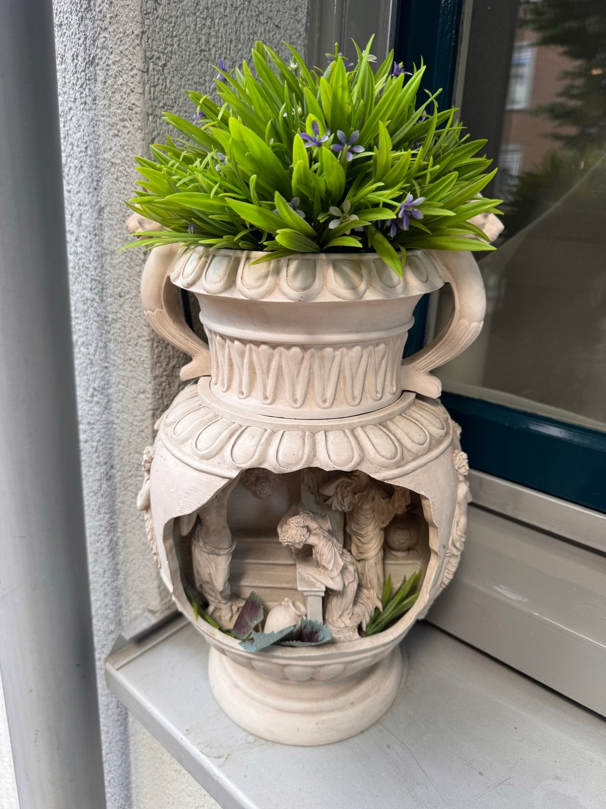 Decoratieve Vaas met Klassieke Scènes en Verlichting, Ophalen of Verzenden