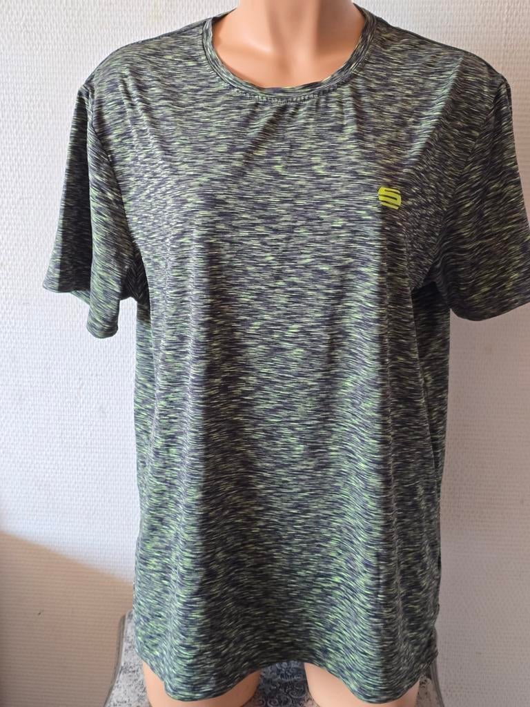 Manguun Sportshirt heren maat L, groen/zwart gemêleerd, Kleding | Heren, Maat 52/54 (L), Ophalen of Verzenden, Zo goed als nieuw