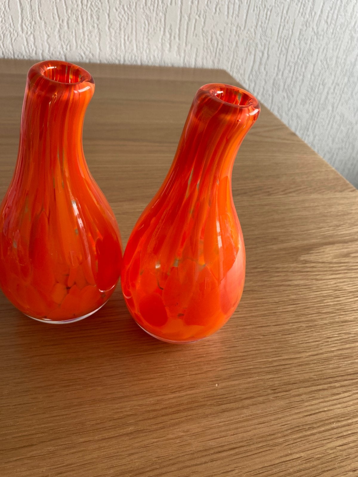 fidrio oranje gevlekte vaasjes, Ophalen of Verzenden, Zo goed als nieuw, Oranje