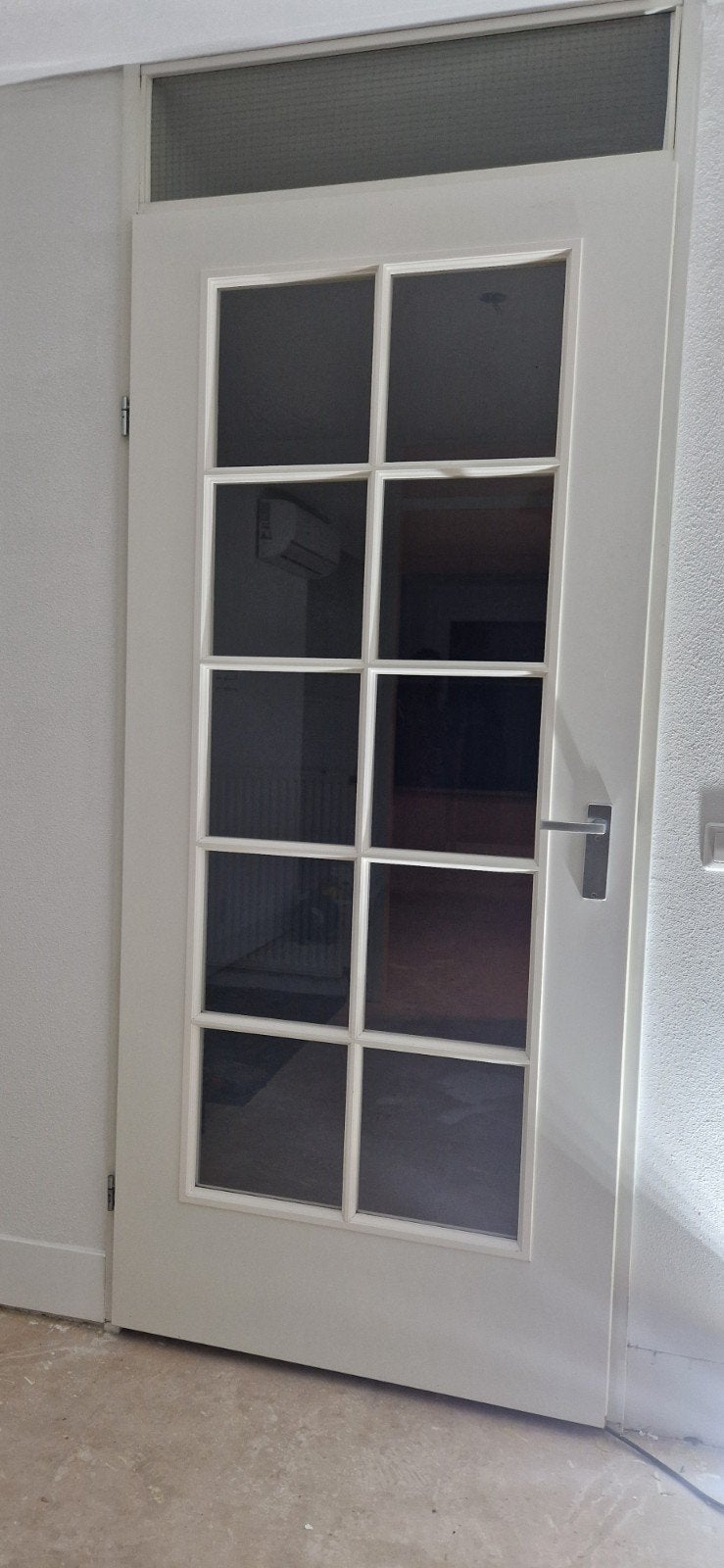 Binnendeur met kozijn en bovenlicht, Ophalen, Gebruikt, 80 tot 100 cm, 215 cm of meer