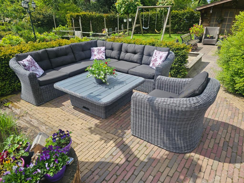 Schitterende loungeset Tambohuse met extra stoel, Tuin en Terras, Tuinsets en Loungesets, Ophalen, Zo goed als nieuw, Stoel