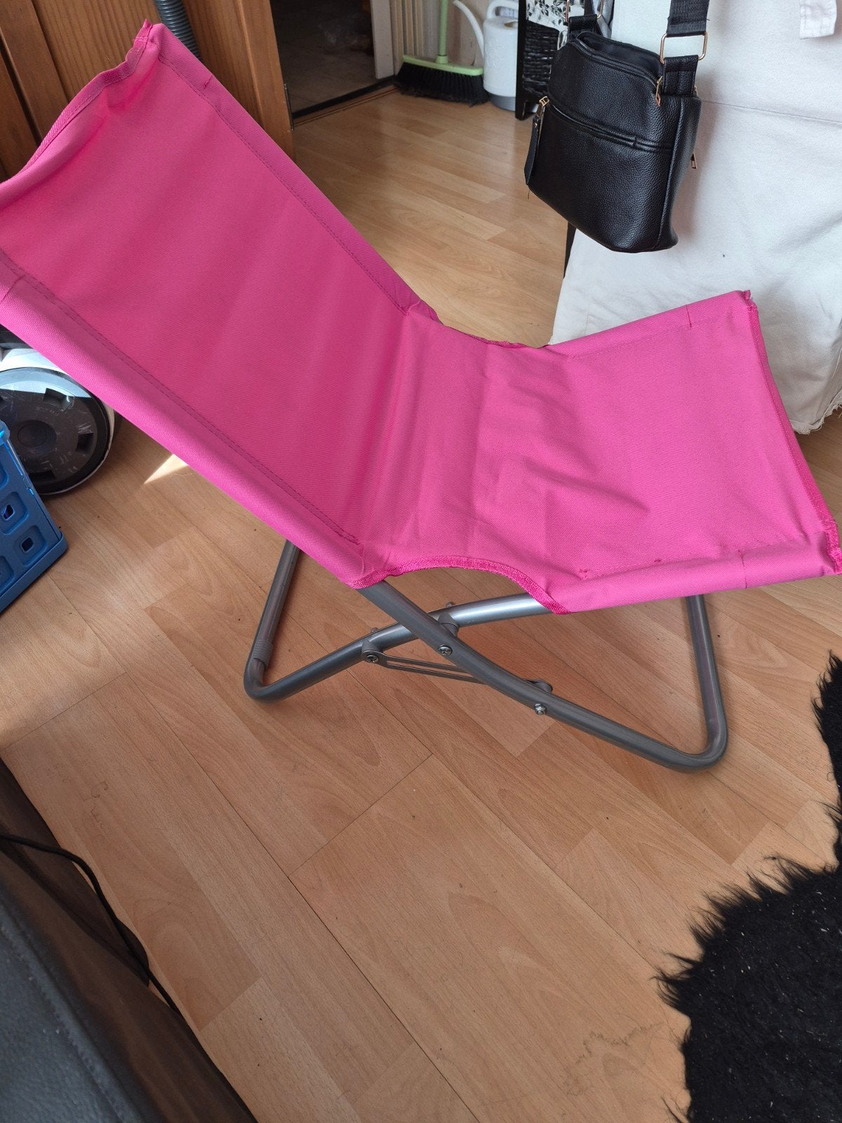 Roze opvouwbare stoel - Ideaal voor camping of strand, Ophalen, Overige kleuren, Zo goed als nieuw, Stof