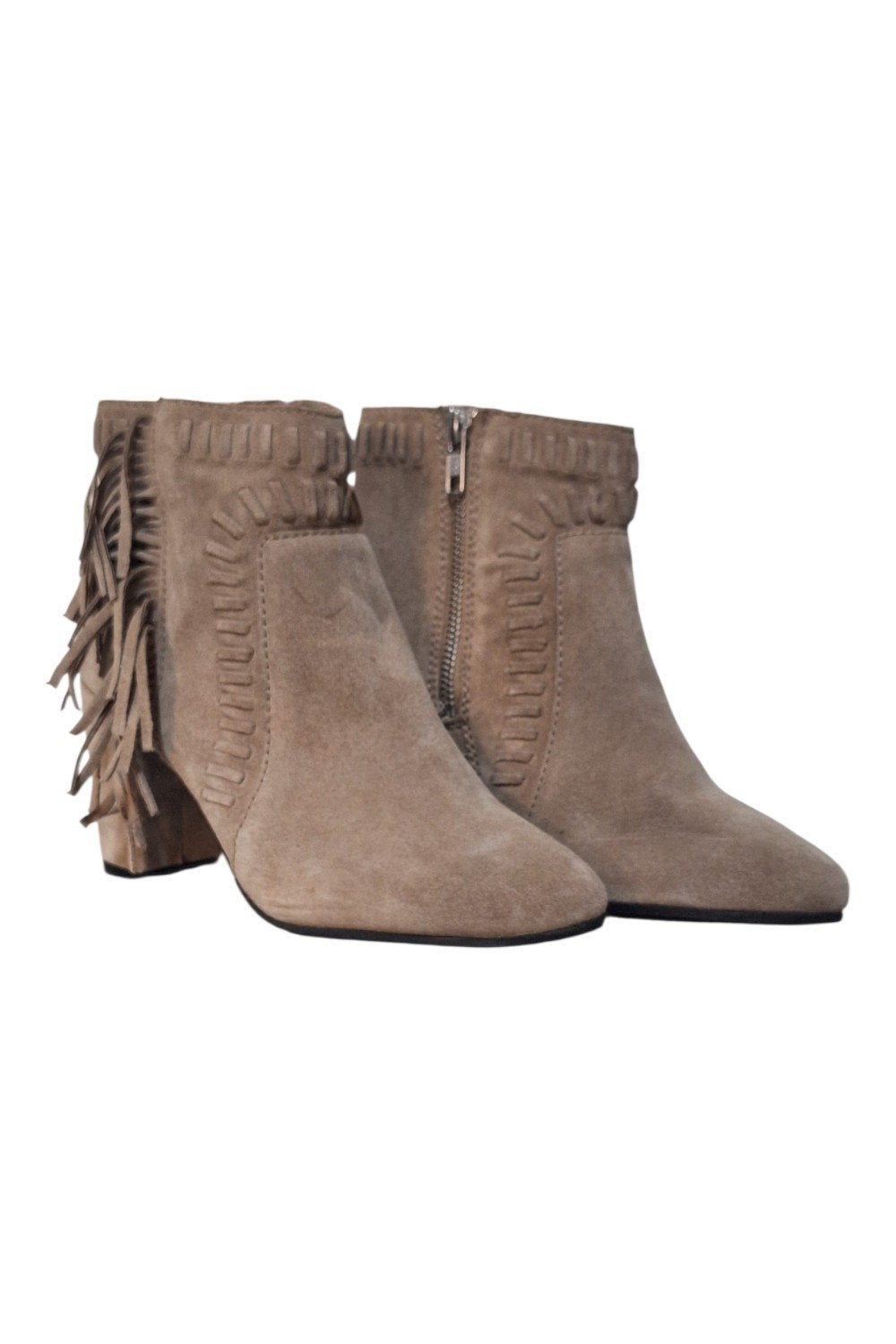 H&M suède leder enkellaarsjes met franjes - Maat 38, Kleding | Dames, H&M, Beige, Lage of Enkellaarzen, Nieuw