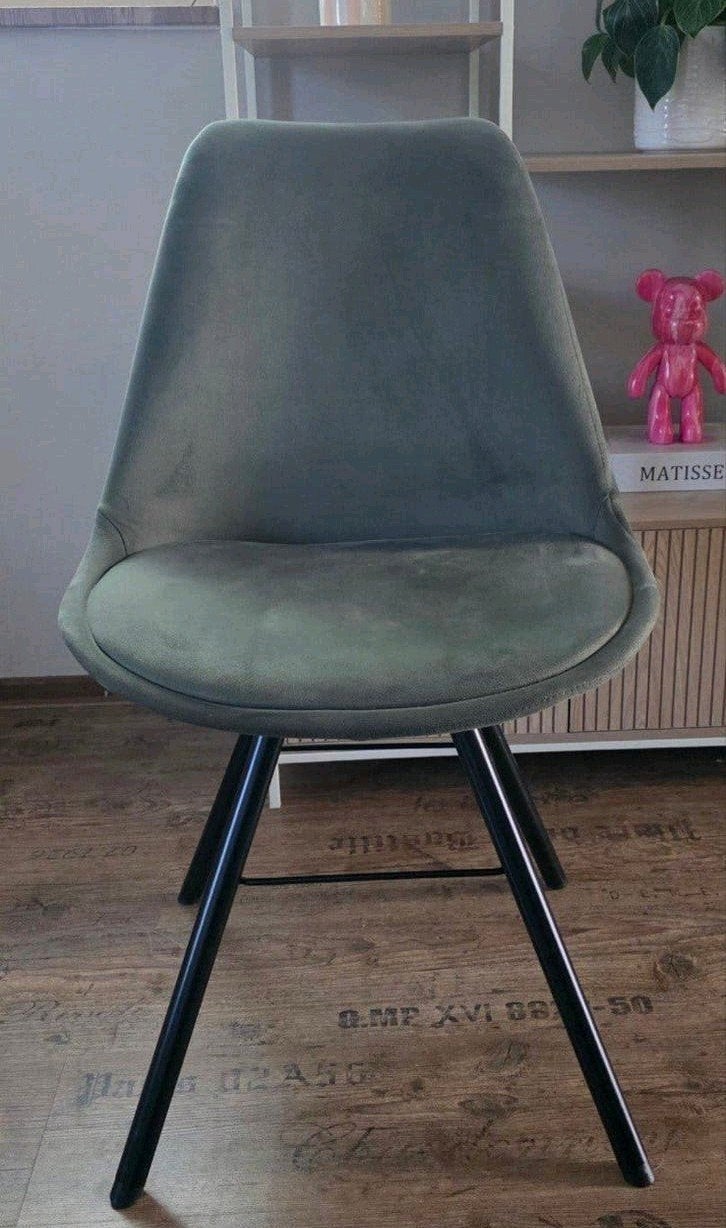 4 velvet eetkamerstoelen, Ophalen, Gebruikt, Overige kleuren, Vier