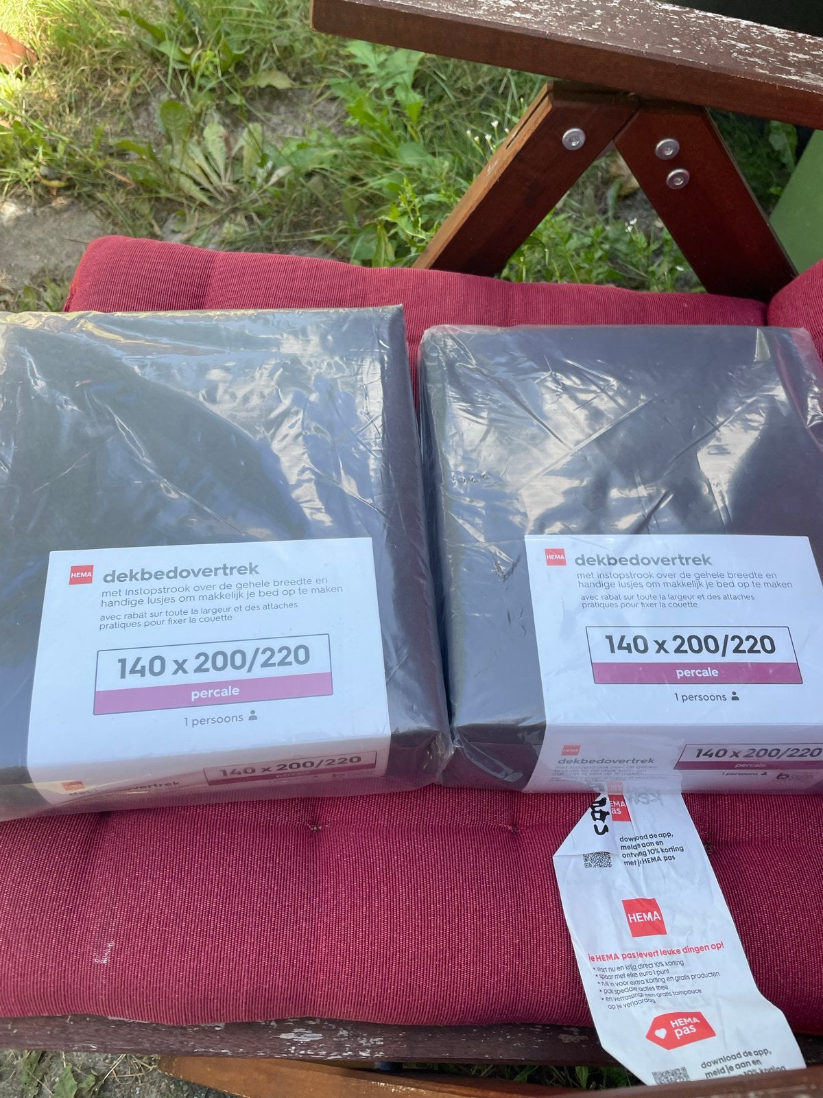 2x HEMA Dekbedovertrek Grijs 140x200/220 Nieuw, Ophalen, Dekbedovertrek, Katoen, Nieuw