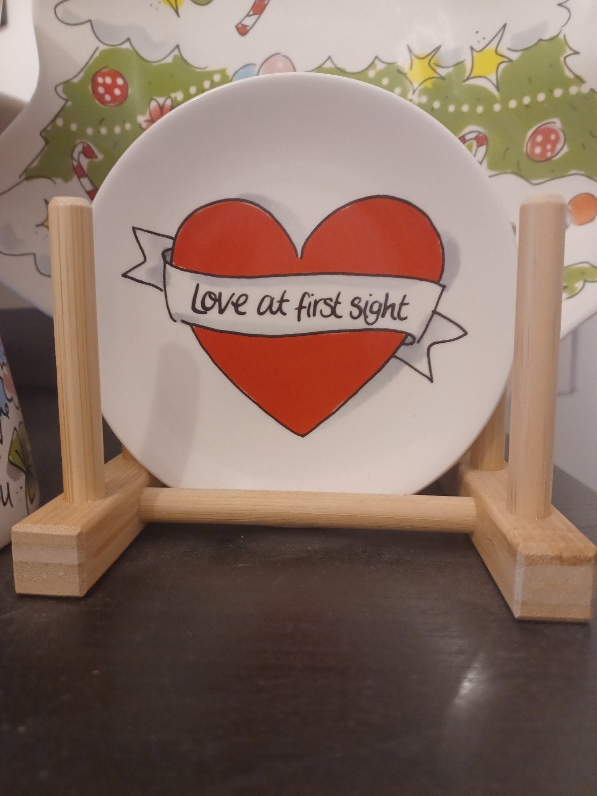 Blond Amsterdam Valentijn bordje 'Love at first sight', Huis en Inrichting, Keuken | Servies, Nieuw, Ophalen of Verzenden, Bord(en)