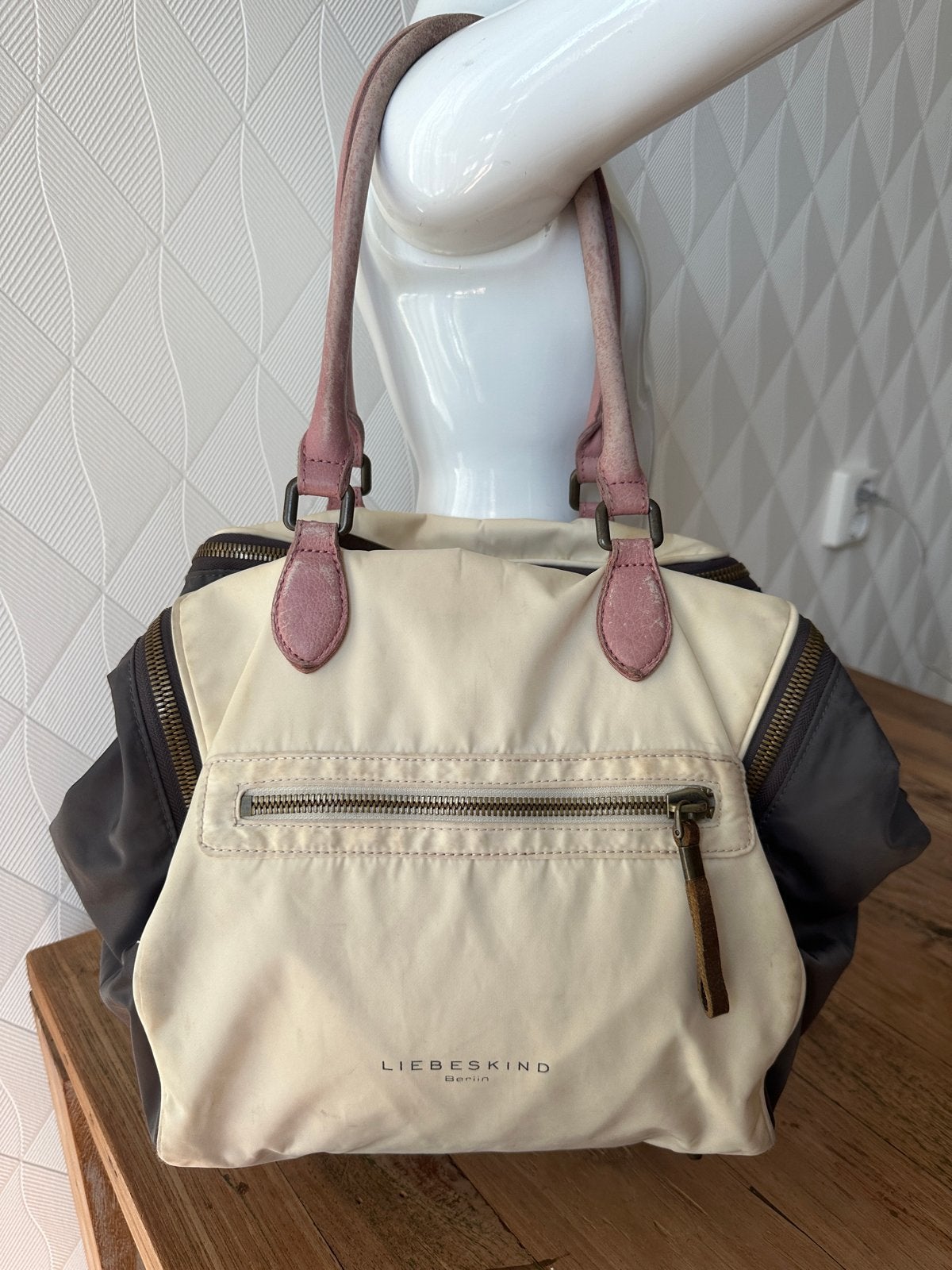 Liebeskind, tas, beige, nylon, Ophalen of Verzenden, Gebruikt, Beige, Handtas
