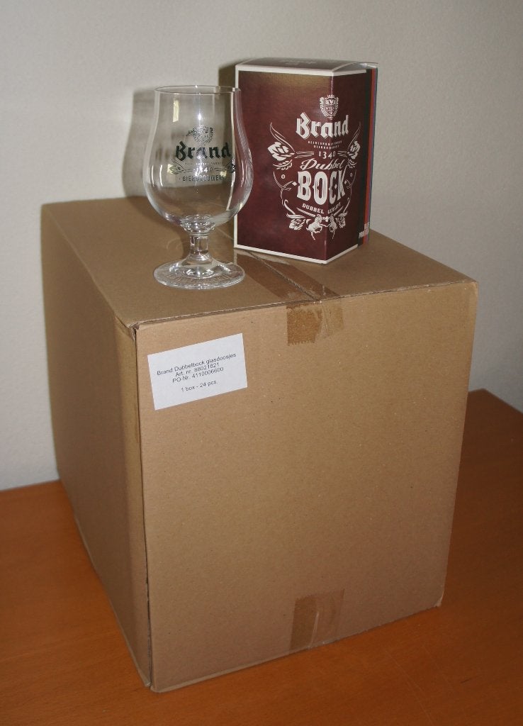24st. Nieuw Brand Bockbier glazen 0,25 ltr (0,42 euro p/st), Ophalen of Verzenden, Nieuw, Bierglas