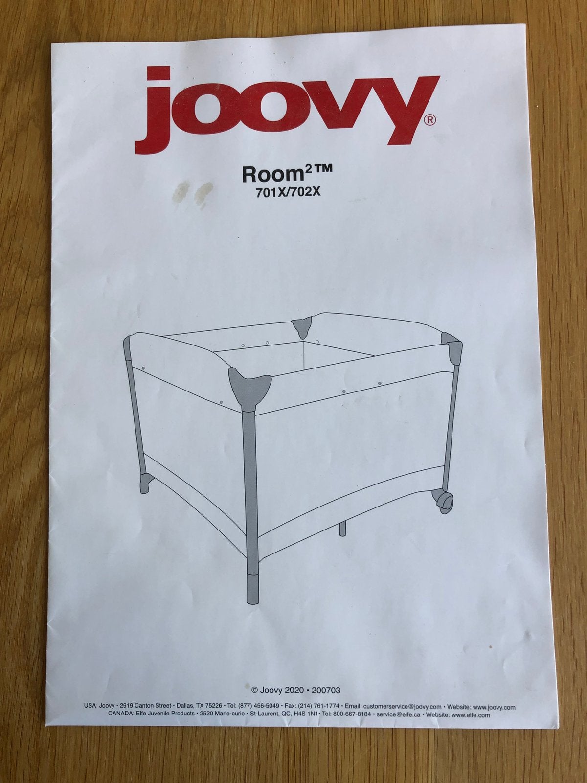 Joovy room 2 box met tweelingwiegje, Kinderen en Baby's, Boxen, Ophalen, Zo goed als nieuw, Vierkant, Wieltjes