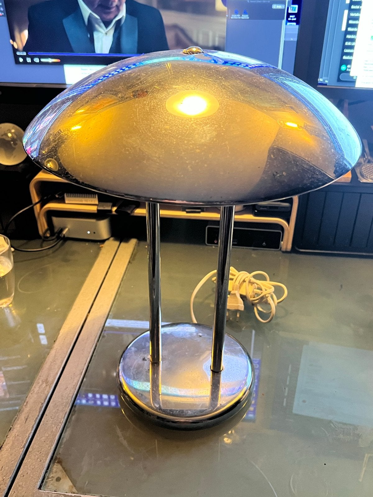IKEA Barad - Robert Sonneman - mushroom paddestoel tafellamp, Ophalen, Gebruikt, Zilver, Metaal